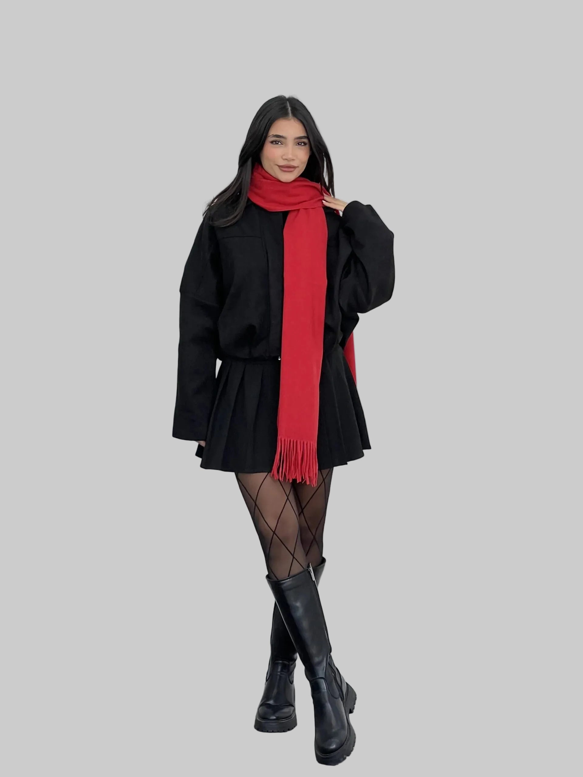 Bomber Style Faux Suede Cropped Zip Jacket