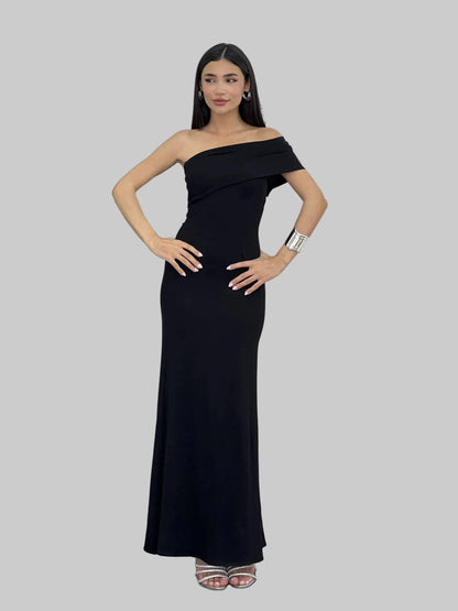 Slim-Fit Formal One-Shoulder Long Dress