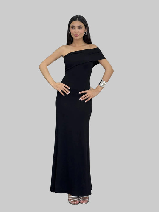 Slim-Fit Formal One-Shoulder Long Dress