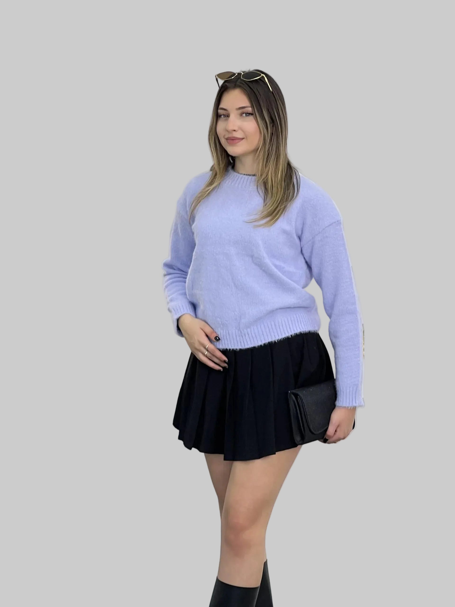 Soft Textured Knit Crewneck Sweater